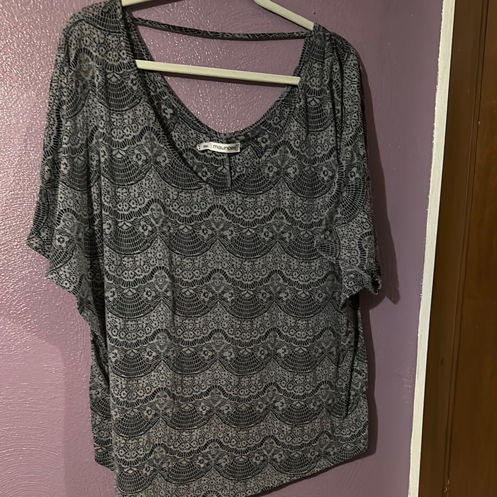 Elegant Gray Lace Women Top